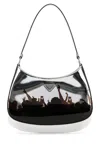 Prada Cleo Concert-print Metallic Leather Shoulder Bag In Silver