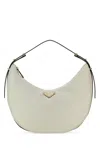 Prada Shoulder Bag With Adjustable Strap And Curved Silhouette In White