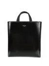 Prada Handle Leather Tote Bag In Black