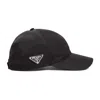 Prada Mens Black Logo-plaque Recycled-nylon Baseball Cap In Black