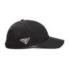 Prada Mens Black Logo-plaque Recycled-nylon Baseball Cap In Black
