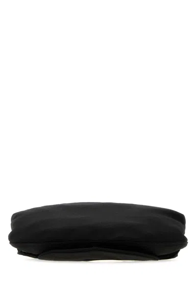 Prada Hat Virgin Wool Gabardine Flat Cap In Black