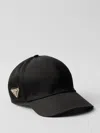 Prada Structured Black Cap With Distinctive Logo Emblem In Black
