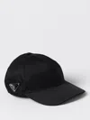 Prada Womens Black Logo-plaque Nylon Baseball Cap