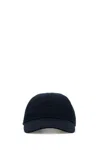 Prada Men Navy Blue Drill Baseball Cap In Blue
