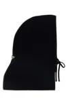 Prada Wool Blend Ribbed Balaclava Accessory In Black