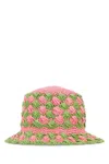 Prada Two-tone Crochet Bucket Hat In Multi