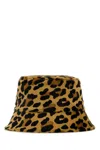 Prada Leopard Print Leather Bucket Hat In Multicolor
