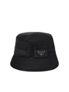 Prada Black Re-nylon Bucket Hat In Black