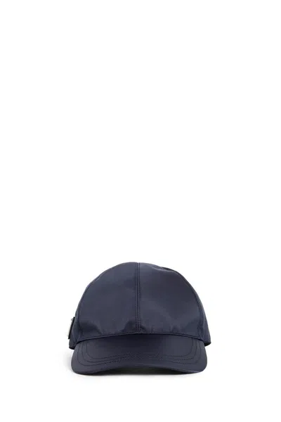 Prada Navy Blue Re-nylon Baseball Cap In Burgundy