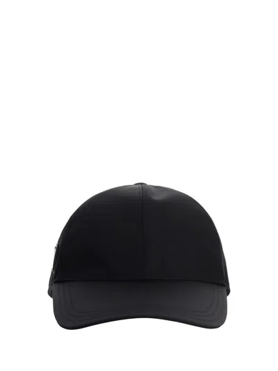 Prada Logo Baseball Hat In Black