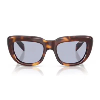 Prada Havana Acetate Butterfly Sunglasses In Brown