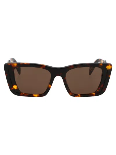 Prada Havana Honey Acetate Sunglasses In Metallic