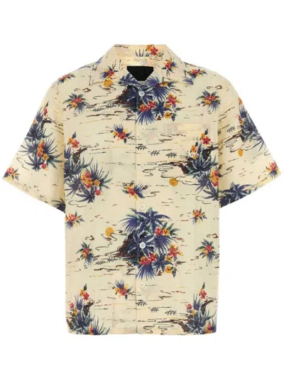 PRADA HAWAII BATISTA COTTON SHORT-SLEEVED SHIRT