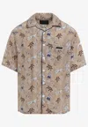 Prada Hawaii Print Short-sleeved Shirt In Neutral