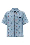 Prada Printed Viscose Silk-blend Shirt With Front Pocket In Multi