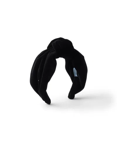 Prada Headband Aus Samt In Black