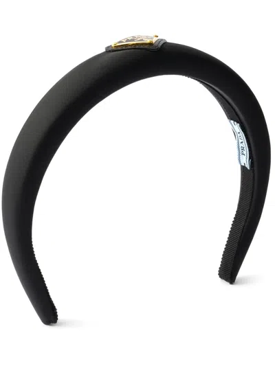 Prada Headband In Re-nylon In Black