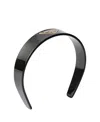 Prada Headband With Triangle Logo In Black