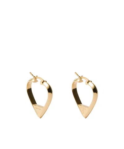 Prada Heart-shaped Earrings In Gold