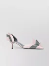 Prada Heel Pumps With Geometric Accents And Strappy Design In Pink