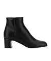 Prada Leather Ankle Boots Block Heel Design In Black