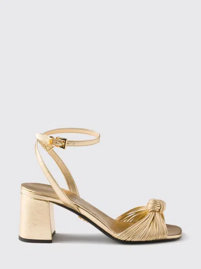 Prada Heeled Sandal Woman  In Gold