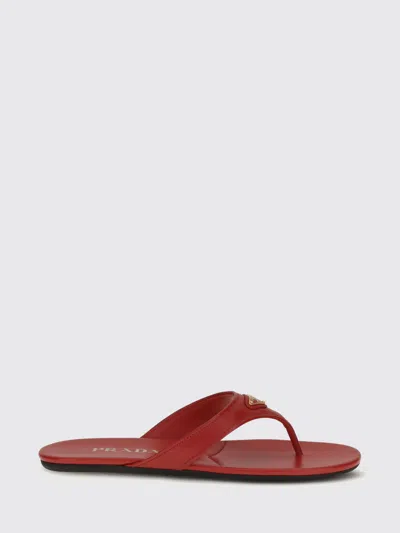 Prada Heeled Sandal Woman In Red
