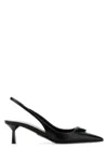 Prada Leather Kitten Heel Pumps With Pointed Toe