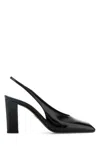 Prada Women Decolette Leather Heels In Black