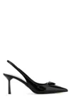 Prada Patent Padded Triangle Slingback Pumps In Animal Print