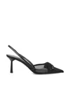 Prada Mesh Slingback Pumps Featuring Bow Detail In Multi