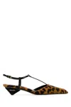 Prada Leopard T-strap Ballerina Pumps In Printed