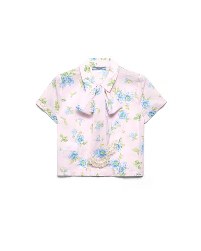 Prada Hemd Aus Batist Mit Blumenmuster In Multi