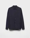Prada Cotton Padded Shirt In Black