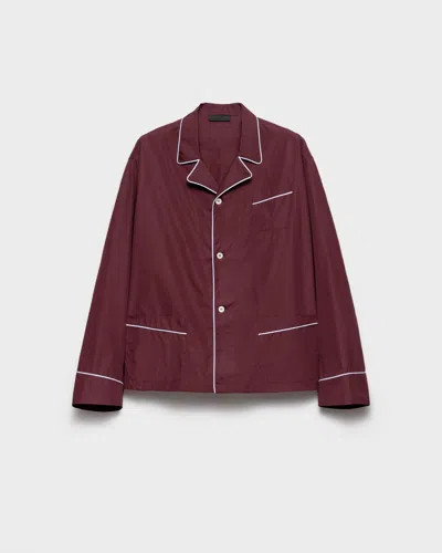 Prada Hemd Aus Baumwolle In Burgundy