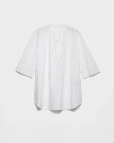 Prada Hemd Aus Baumwolle In White