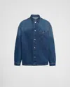 Prada Blue Denim Shirt In Navy