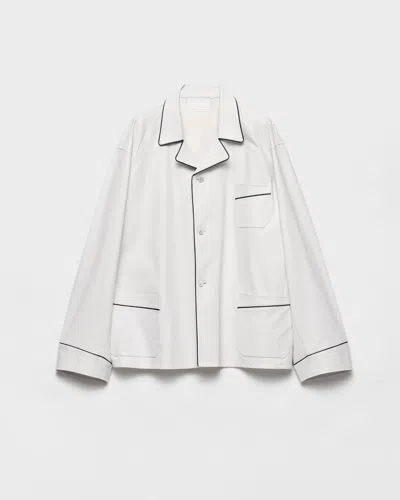 Prada Nappa Leather Shirt In White