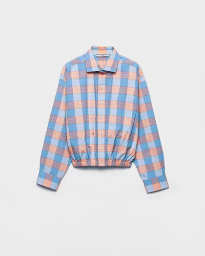 PRADA HEMD AUS POPELINE MIT KARO-MUSTER