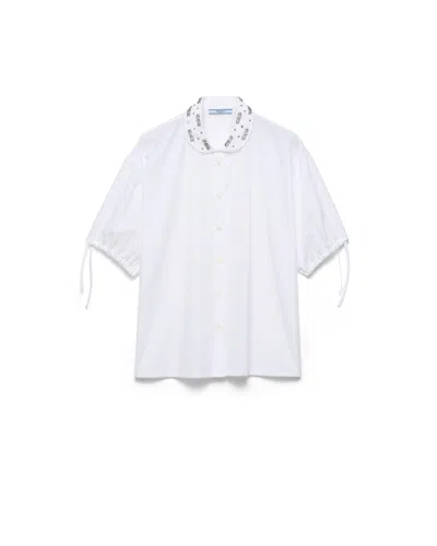 Prada Hemd Aus Popeline In Weiss