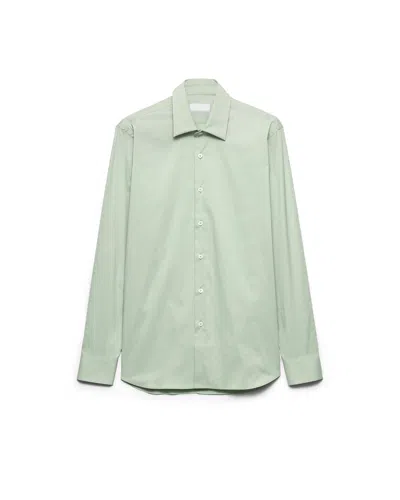 Prada Men's Stretch Cotton Shirt In Green