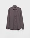 Prada Stretch Cotton Shirt In Blue