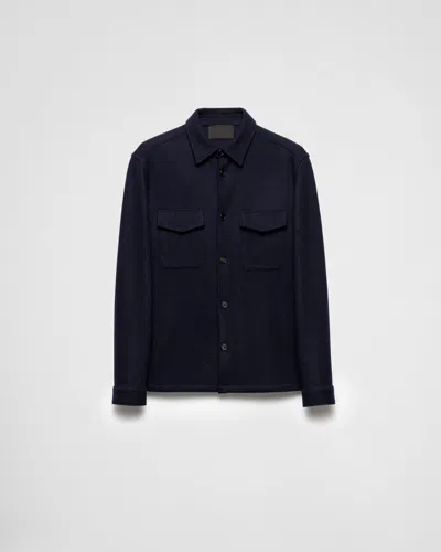 Prada Midnight Blue Wool Bled Shirt
