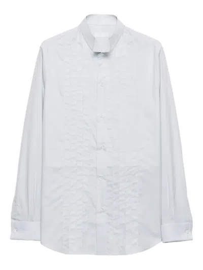 Prada Hemd Mit Falten In Blue