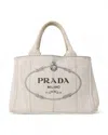 Prada Hemp Medium Tote Denim Grey