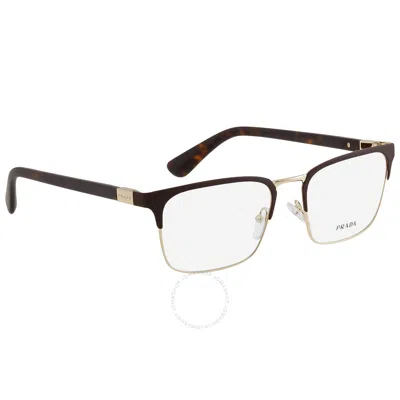 Prada Heritage Demo Rectangular Men's Eyeglasses Pr 54tv 01u1o1 55 In Gold