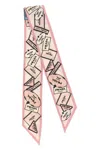 Prada Printed Twill Scarf Lightweight Rectangular Design In Pink