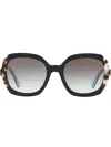 Prada Oversized Frame Sunglasses In Black