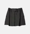 Prada Herringbone Virgin Wool Miniskirt In Gray